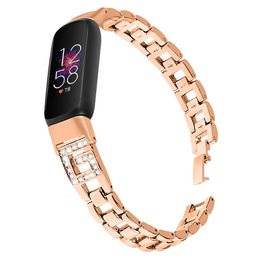 For Fitbit Luxe Diamond Strap Metal Bracelet Luxury Stainless steel Watchband Smart Accessiories