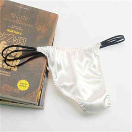 Real silk low-waist men underwear personality trend men thong silk stretch briefs sexy double T pants W220324