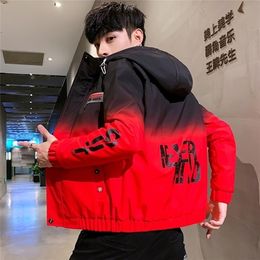 Jacket for men autumn/Winter Korean fashion casual jacket in red and blue 3XL 201127