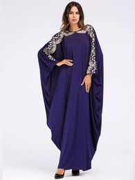 ethnic embroidery dress UK - Casual Dresses Aligaia Plus Size Ethnic Embroidery Dress For Women 2022 Dubai Abaya Turkey Muslim Hijab Robe Islam Clothing