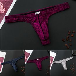 Underpants Man Briefs Underwear Comfy Breathable Thong Ultra-Soft Low-rise Bikini G-String Men's Thongs Sexual InterestUnderpants