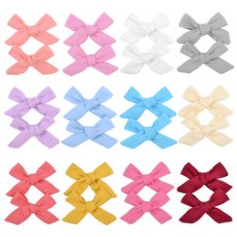 2Pcs/lot Printed Boutique Grosgrain Ribbon Printed Bows With Clips For Kids Girls Handmade Hair Bows Children Hair Accessories