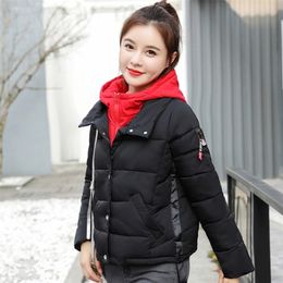 Design Winter Jacket Women Stand Collar Female Outwear Padded Short Coat Patchwork Ladies Parka Mujer Invierno 201126
