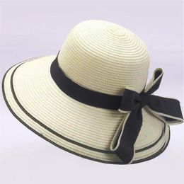Beanie/Skull Caps Simple Floppy Foldable Wide Brim Girls Straw Hat Sun Beach Women Summer Uv Protect Travel Cap Lady Female #T1P Davi22