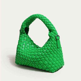 hobo bohemian bag Canada - Women Woven Bags Pu Leather Messenger Bag Mini Macaron Colors Handbag Summer Holiday Women's Bag 225bz5025 220611