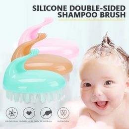 Sublimation 1 Pcs Silicone Head Body Massage Brush Baby Shampoo Brushes Soft Silicones Spa Massages Brushs Kid Newborn Dandruff Hair Combs Brush