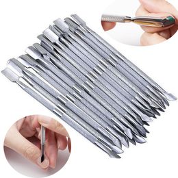 nail cuticle care UK - Stainless Steel Cuticle Remover Sundries Double Sided Finger Dead Skin Push Nail Cuticle Pusher Manicure Pedicure Care Tools BH6707 WLY