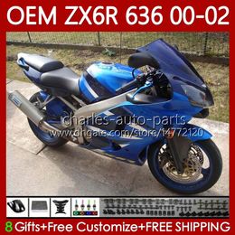 OEM Body For KAWASAKI NINJA ZX-6R ZX 6R 600 CC 6 R ZX-636 ZX-600 00-02 Bodywork 133No.171 ZX 636 600CC ZX636 Gloss blue 2000 2001 2002 ZX600 ZX6R 00 01 02 Injection Fairing