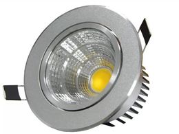 Dimmable Recessed Spotlight COB Downlight Silver Ceiling Lamp Warm Cool white