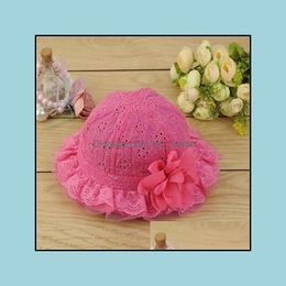 Hair Accessories Kids Baby Newborn Sun Cap Outdoor Lace Floral Summer Beach Bucket Flower Hat Drop Delivery 2021 Caps Hats Baby Maternity