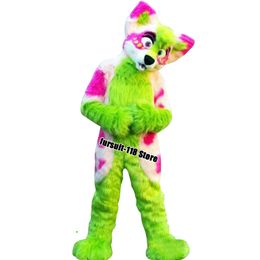 Medium and Long Fur All-in-one Husky Fox Mascot Costume Walking Halloween Suit Party Role-playing Cartoon Props Fursuit #009
