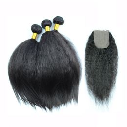 afro kinky natural hair weave Australia - Adorable Big Yaki Natural Black Color Hair Weave 10-26 inches Available Naked Synthetic Hair Bundles Afro Kinky Straight 100g 220615