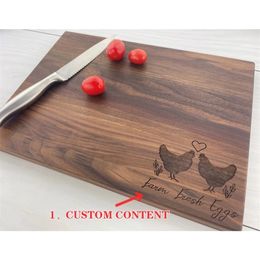 Personalised Custom Text Carving Walnut Chopping Board Kitchen Supplies Christmas Gift 220621