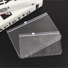 PVC File Folder Loose Leaf 6 Holes Zipper Pouch Clear Small Zip Bags Paper Money Card Storage Binders