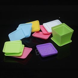 10*10cm Square Plastic Tray Succulents Potted Tray Flower Pot Water Trays Colourful Mini Smok Scroll Plate Smoking Accessories BH6753 TYJ