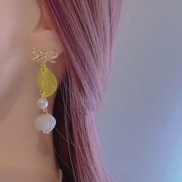 Dangle & Chandelier Fashion Orchid Long Earrings For Women Handmade Crafts Charm Flower Drop Earrings