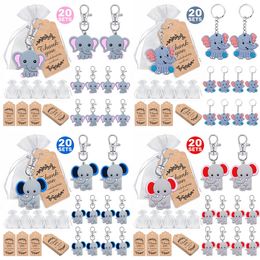 Other Festive Party Supplies A group of 20 babies welcome the party to give back gifts various colors baby elephant keychain transparent hard sandbag 230206