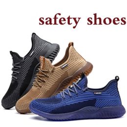Safety Shoes Boots For MenSteel toe cap Male Autumn Breathable Work Shoes Steel Toe Indestructible Safety Work Boots Sneakers Y200915