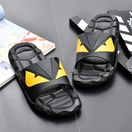 Men Slippers Lace-up Shoes Thick Sole Non-slip White Sandals Summer Slides Beach Shoes Man Slipper Fish Shower Rubber Flip Flops