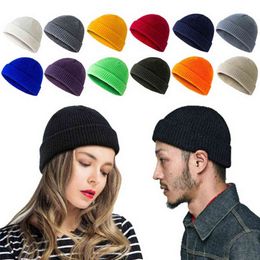 Beanie/Skull Caps Ball Caps 2021 Fashion Unisex Blank Acrylic Winter Beanie Hat T220823
