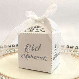 10pcs Laser Cut Gift Decoration Candy Box for Eid Mubarak Hajj Ramadan Muslim Event Party Favors Decorations 220707