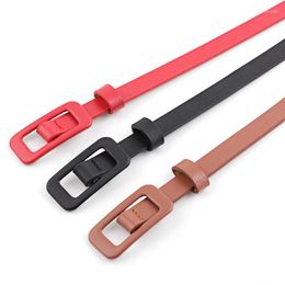Belts 1pcs Multi-color Lady's Slender Thin Belt Pin Buckle For Dresses Strap Fashion Adjustable PU Leather