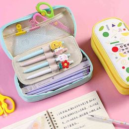 Learning Toys Pencil Case Kawaii Stationery Pen Case Estuche Lapices Large Capacity Pencilcase Canvas Trousse Scolaire School Pencil Box T220829