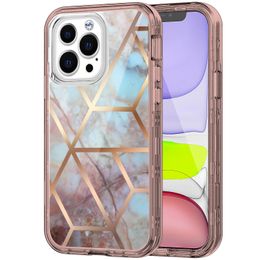 Phone Cases For Iphone 14 Marble Design Heavy-Duty Tough Rugged Shockproof Protective Case