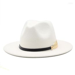Wide Brim Hats 56-60cm Women Men Wool Fedora Hat With Leather Ribbon Gentleman Elegant Lady Winter Autumn Jazz Panama Hats1 Delm22