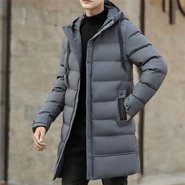 Men Winter Parka Long Section 4 Colours Warm Thicken Jacket Outwear Windproof Coat Hooded Plus Size 6XL 201127