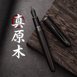 LT Hongdian 660 Wooden Fountain Pen Natural Handmade Jupiter High-grade Mahogany Pen EF/F Writing Ink Pen For Gift 220812