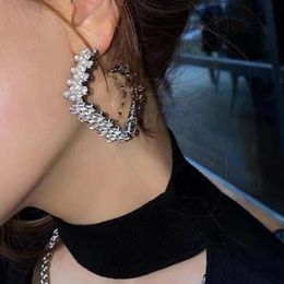 Hoop & Huggie Product Trend Sparkling Rhinestone Square Lady Big Circle Fashion Dinner Earring Collection JewelryHoop