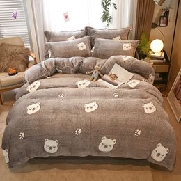 Winter Flannel Duvet Cover 1pcs Soft Warm Coral Fleece Keep Warm Bed Quilt Covers 220x240 Wash bedding Home Textiles CX220317