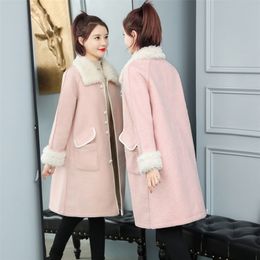 2020 Fall Clothes For Women Coats And Jackets Winter Plus Size Clothing Pink Long Woolen Korean Fashion Autumn Oversized warm LJ201106