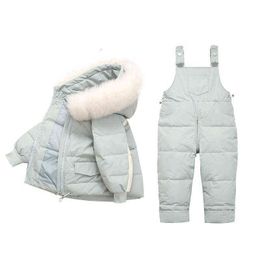 2 Pieces Set Winter Children Down Jacket New Baby Girl Clothes Warm Boy Skisuit Snowsuit Baby Outfit Jacket for Babies S 1-4Y J220718