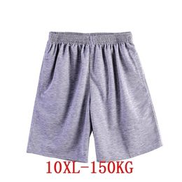 plus size large summer men cotton shorts soprts 6XL 8XL 10XL big sales Comfortable Breathable soft loose 150KG gray 220318
