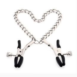 1 Pair Stainless Steel Metal Chain Nipple Milk Clips Breast Clip sexy Slaves Clamps Toys Butterfly Style For Couples