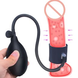 Inflatable Cock Rings Male Masturbator sexy Toys For Men Penis Pump Enlargment Couples Men's Ring