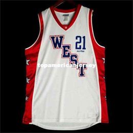 #21 Kevin Garnett West All Star Game Jersey White Basketball Jersey Men's Sewn Stitched Custom Any Number and Name Xs-6xl Vest Jerseys Vest