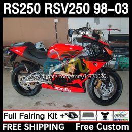 Body and Tank cover For Aprilia RS-250 RSV RS 250 RSV-250 RS250 RR RS250R 98 99 00 01 02 03 4DH.5 RSV250 98-03 RSV250RR 1998 1999 2000 2001 2002 2003 Fairing Kit stock red