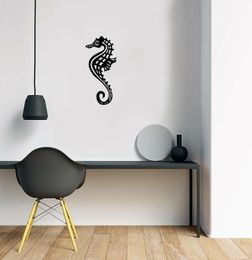 Sea Horse Metal Wall Art | Unpainted Marine Sea Life | 8" Wide X 18" Tall