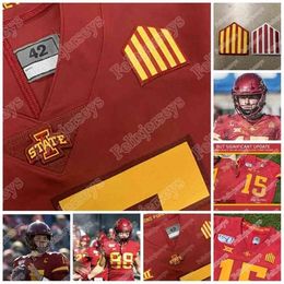 Uf 2020 Iowa State Cyclones Jack Trice Patch Brock Purdy Blake Clark Hunter Dekkers Hayes Gibson Aidan Bouman NCAA College Football Jersey