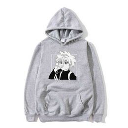 Kawaii Hunter X Hunter Hoodie Men Killua Zoldyck sweatshirt Autumn Fleece Cotton Anime Manga winter hooded Clothes male tops G220713