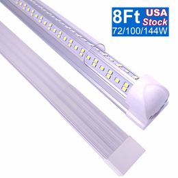 V-Shape LED Tube Lamp 100W 144W T8 220V Bulbs 110V 10000lm 15000lm 14400lm Cold White 6500K SMD2835 768Leds Super Bright Led Fluorescent Lights OEMLED