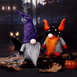 Halloween Ornaments Party Supplies Bat Wings And Ox Horn Faceless Gnomes Doll Garden Gnomes Dolls Festival Decoration Plush Toys 11 5wf1 D3
