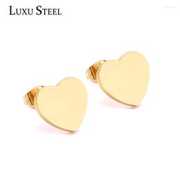 Stud Heart Earrings Stainless Steel Push Back Earring Fashion Jewellery Female Bijoux Valentine's GiftStud Kirs22