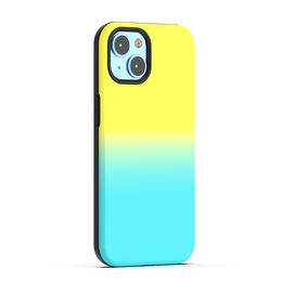 Gradient Double Colour Cellphone Hybrid Armour Phone Cases For Motorola E32 G52 G31 G41 G71 G51 E30 E40 E20 G50 G60S Combo 2 in 1 TPU PC Shockproof Mobile Back Cover D1