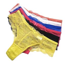6 Pcs/Lot Arrival Lingerie Women's Sexy Transparent Lace Panties M L XL 9419 220511