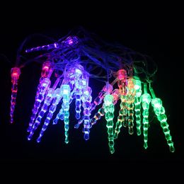 Strings 28 LED String Lights Waterproof RGB Icicle Pendants Outdoor Fairy Light For Garden Party Christmas DecorationLED