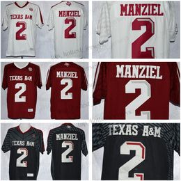 Men Texas A M Aggies College Jerseys 2 Johnny Manziel 40 Von Miller University Red Black White Mens Football ed Uniforms